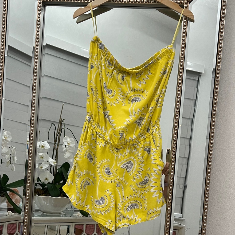 Angie Bright Yellow Paisley Jumpsuit